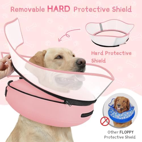 Supet Raised Inflatable Dog Cone Collar to Stop Licking, Soft Dog Cone Alternative After Surgery, Pet Neck Donut Collar for Small Medium Large Dogs - Image 3
