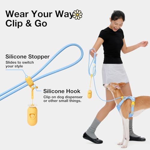 VETRESKA Crossbody Hands Free Dog Leash, 5FT Adjustable Leash (Daisy) - Image 4