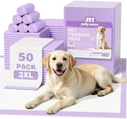 36"x36" Dog Pee Pads-50 Pack Lavender Scented XXXL Potty Pads for Dogs by JollyMate