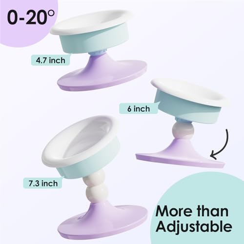 Elevated Cat Bowl with 3 Adjustable Heights (4.69/5.98/7.28 Inches), 0-20° Tilted Anti-Slip Ceramic Pet Bowl, Whisker Fatigue Relief Feeding Station for Cats & Small Medium Dogs, Dishwasher Safe - Image 4