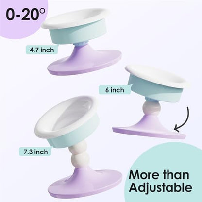 Elevated Cat Bowl with 3 Adjustable Heights (4.69/5.98/7.28 Inches), 0-20° Tilted Anti-Slip Ceramic Pet Bowl, Whisker Fatigue Relief Feeding Station for Cats & Small Medium Dogs, Dishwasher Safe - Image 4