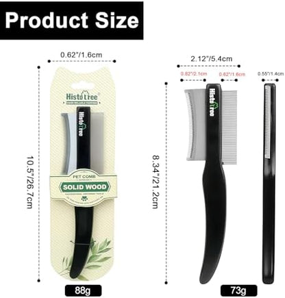 2-in-1 Dog Dematting&Deshedding Comb with Wooden Handle - Image 6