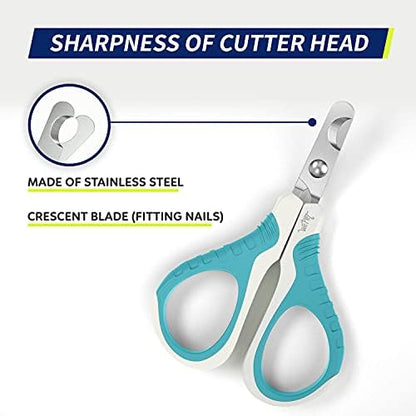 WePet Pet Nail Clippers U07.1, Professional Claw Trimmer, Bended Scissor Special for Cats, Kittens, Dogs, Puppies, Small Animals, White/Pine Green - Image 3