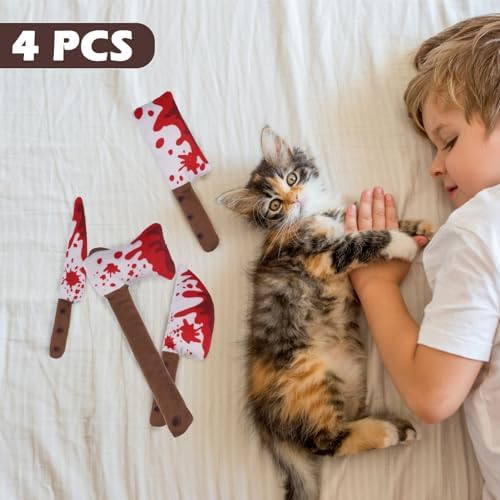 EXPAWLORER Cat Toys- 4 Psc Interactive Horror Knife Cat NipToy for Indoor Cats, Bite Resistant Chew Toys Teeth Cleaning,Gift Indoor Exercise for All Cat Breeds - Image 5