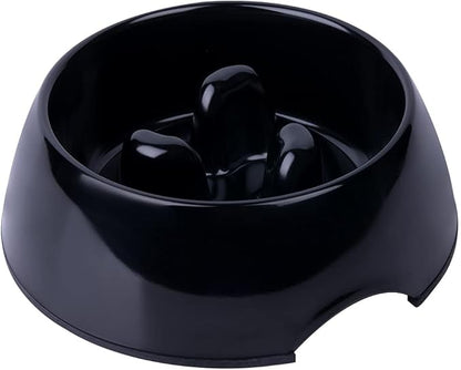 Super Design Slow Feeder Dog Bowl, Melamine, 1.5 Cup, Black, 8.6 x 8.4 x 2.7 in, 1.39 Pounds