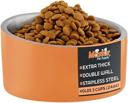 Master Pet Supply Stainless Steel Slanted Dog Cat Food Bowl 24 oz Mango by MasterPetSupply