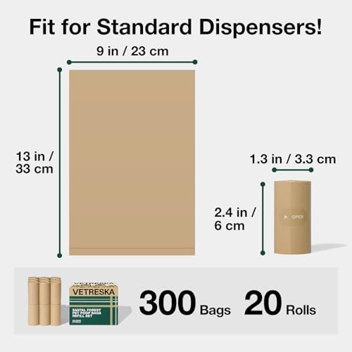 VETRESKA Dog Poop Bags, 300 Counts, Leak Proof, Extra Thick and Large - Image 2