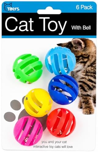 bulk buys Balls with Bells Cat Toys Set, Medium Breeds, 2 Packs. Includes 12 Balls. by Bulkbuys
