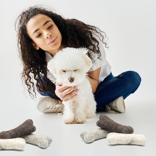 Glaciart One Felted Wool Dog Chew Bone Mini (3 Pcs)| Durable Dog Chew Toy, for Teething & Teeth Cleaning | Fetch Games & for Anxiety/Boredom | Great for Small Puppy - Image 4