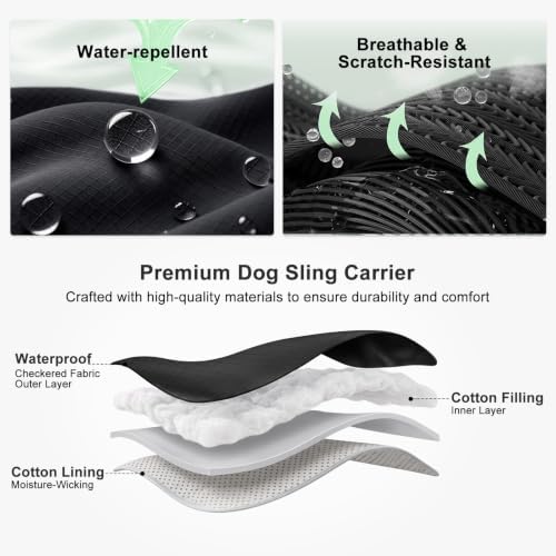 FURTIME Dog Sling Carrier, Puppy Sling for Small Dogs Up to 15 lbs - Image 5