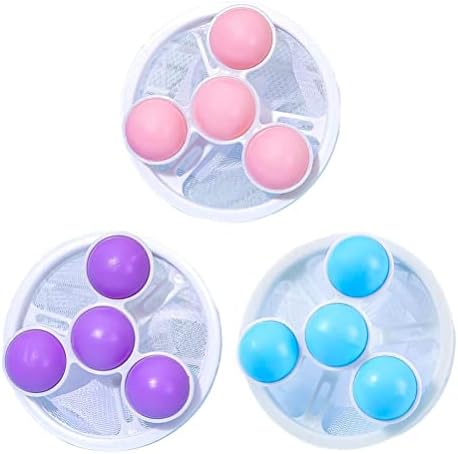 Washing Machine Pet Hair Remover, 3 Pcs Pet Hair Remover Push Bubble Washer Balls Multifunctional Reusable No-Winding Pet Hair Remover with Mesh by Unknown