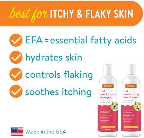 Essential Fatty Acid (EFA) Shampoo and Conditioner for Pets – 12oz Deodorizing Cherry Blossom Scent | Soothing for Dogs and Cats Rich with Moisturizing Emollients | Tearless, Soapless - Image 2