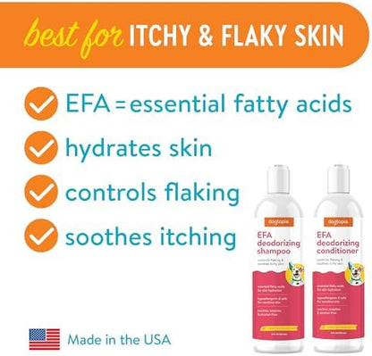 Essential Fatty Acid (EFA) Shampoo and Conditioner for Pets – 12oz Deodorizing Cherry Blossom Scent | Soothing for Dogs and Cats Rich with Moisturizing Emollients | Tearless, Soapless - Image 2