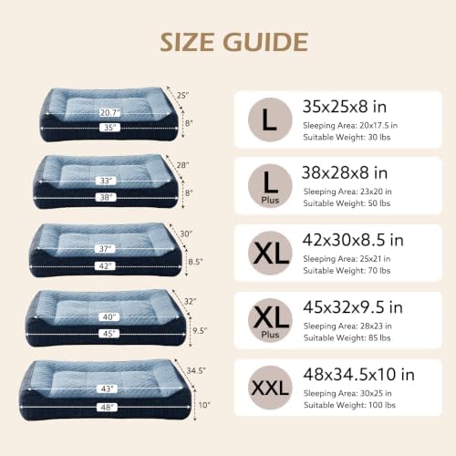 JOEJOY XL Orthopedic Dog Bed for Large Dogs, Extra Thick Foam Pet Bed Sofa - Image 5