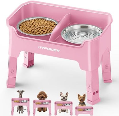 URPOWER Mess Proof Elevated Dog Bowls, Splash Guard Raised Bowl Stand by URPOWER