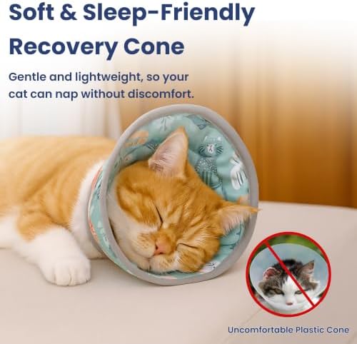 PawsPik Adjustable Soft Recovery Cone for Dogs & Cats, Medium, Light Blue - Image 2