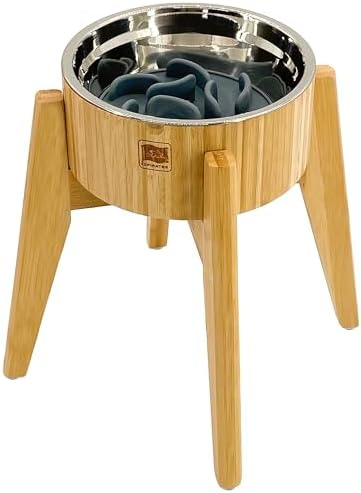 Slow Feeder Dog Bowl for Large Dogs - Elevated Food Stand, Collapsible by ZPirates