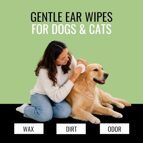 NOVEHA 300PCs Dog Ear Cleaner Wipes, Daily Ear Cleaner for Dogs & Cats - Stop Ear Itching with Aloe, Eucalyptus & Witch Hazel Ear Wipes for Dogs - for Odor Control, Dirt and Wax Removal, Unscented - Image 2