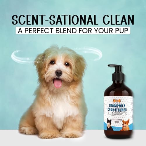 POM Pets 2-in-1 Organic Dog Shampoo & Conditioner – Itchy Skin Relief, Dog Deshedding, Detangles Fur, Cat Shampoo, Paw Cleaner for Dogs, Natural Coat Defense Formula - Image 4