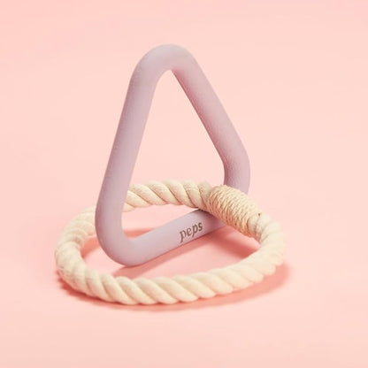 Peps Pet Toy Natural Rubber Triangle w/Cotton Rope (Purple, Small)