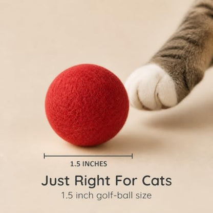 Wool Cat Toys - Felt Balls Assortments for Small Pet Fetch and Play - Eco Friendly Quiet Wool Ball Toy for Cats and Kittens - 6 PCS Choose Your Colors (Variety Pack) - Image 5