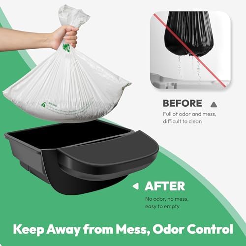 50 Pcs Waste Bags, Compatible with Litter Robot 4/5/3, Heavy Duty Cat Litter Trash Bags, Waterproof, White Replacement Litter Bags, 26.4" x 21.9" - Image 5