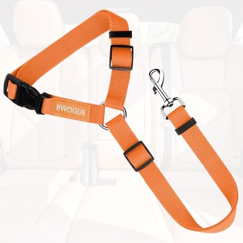 BWOGUE Dog Seat Belt for Car, Headrest Restraint Lead, Non-Elastic, Orange - Image 2