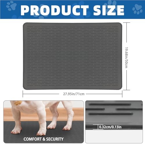Dog Grooming Table Mat, Non-Slip Silicone Pad, 28 x 19.7 in Black - Image 2