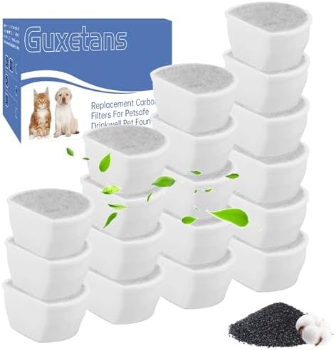 18 pcs Dog and Cat Water Fountain Filter Replacement Carbon Filters Compatible with PetSafe Drinkwell Filters by Guxetans