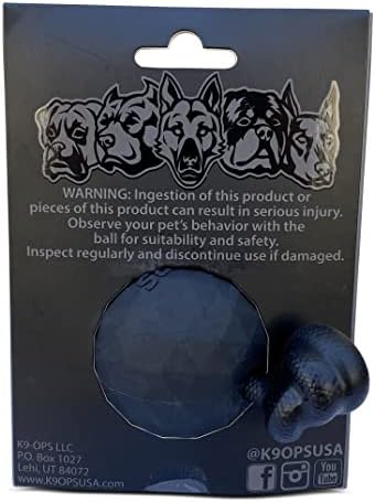 K9 Ops Dog Ball on a Rope Moki Tug Toy - Solid Rubber Fetch Training Reward - Large Dogs Tugs Durable Aggressive Chewers (Coal Black, MD/LG) - Image 3