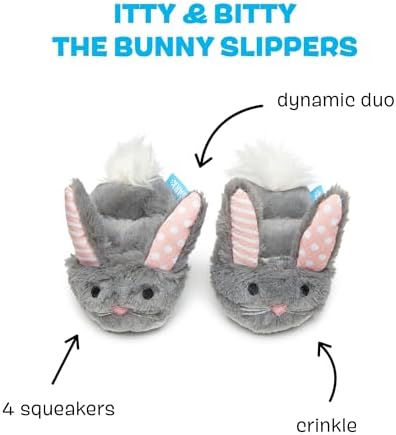 BarkBox Itty & Bitty the Bunny Slippers Dog Toy - 2-in-1 - Image 2