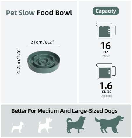 Havniva Ceramic Slow Feeder Dog Bowls, 8.3 in Slow Feeder for Medium Breed - Image 2