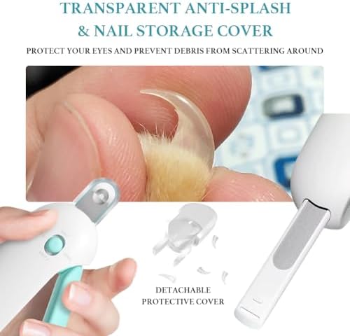 Cat Nail Clipper, Cat Nail Trimmer with Adjustable 3-Size Trimming Hole & Hidden Nail File, Anti-Splash Claw Cutter with Debris Catcher for Kittens, Adjustable Aperture Pet Blue Nail Clippers - Image 4