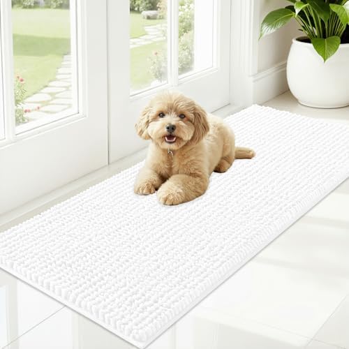 OLANLY Dog Door Mat for Muddy Paws 47x20, Extra Absorbent Chenille Mud Mat by OLANLY