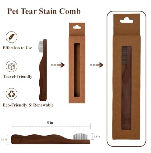 Walnut Wood Eye Comb for Pets, Professional Tear Stain Removal Tool - Image 5