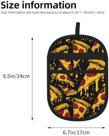 Pepperoni Pizza Slices Fast Food Black Pet Hair Removal Glove For Cats Dogs - Image 3
