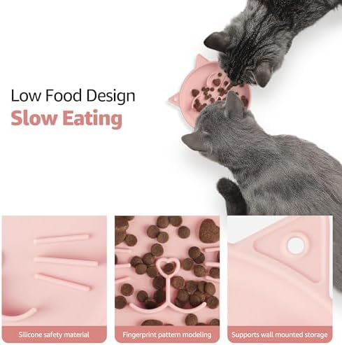 Coomazy Slow Feeder Cat Bowl Silicone Pet Puzzle Feeder for Slow Eating - Image 2