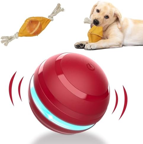 Interactive Dog Balls with Motion Activated, Wicked Ball Squeaky Dog Toy Oxford Bag Keep Dogs Busy (Red Ball) by BENTOPAL