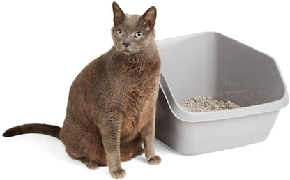 So Phresh Scatter Shield High-Back Litter Box Grey Large 18.5" L X 15" W X 8.5" H