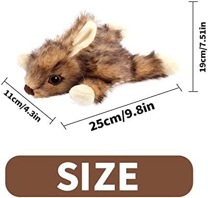 ALL FOR PAWS Orel Rabbit Squeaky Dog Toy, Flat Plush Bunny Dog Toy with Large Built-in Squeaker, Interactive Plush Chew Toy for Small Medium Large Dogs, 9.8 x 7.5 x 4.3 in - Image 2