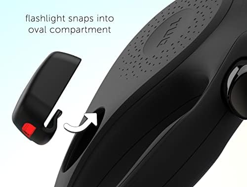TUG Oval 360° Tangle-Free Retractable Dog Leash | Flashlight Included | Integrated Waste Bag Dispenser Pocket (Small, Black) - Image 2