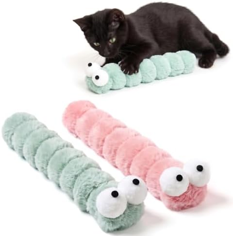 2BB Cat Kicker Toys 2 Pack, 13 Inch Quiet Catnip Toy Pillows for Indoor Cats, Soft Plush Refillable Kick Sticks for Kittens, Interactive Play & Exercise by 2BB