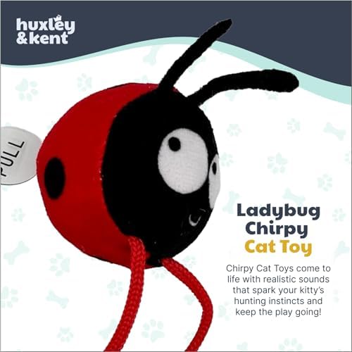Huxley & Kent Chirpy Interactive Catnip Cat Toy, Ladybug - Image 2