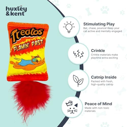 Huxley & Kent Plush Crinkle Catnip Cat Toy, Treatos Snacks - Image 4
