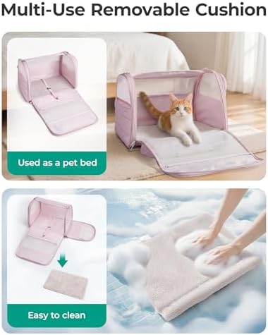 BAGSMART Cat Carrier Soft-Sided Puffy Quilted Collapsible Pet Travel Bag - Image 4