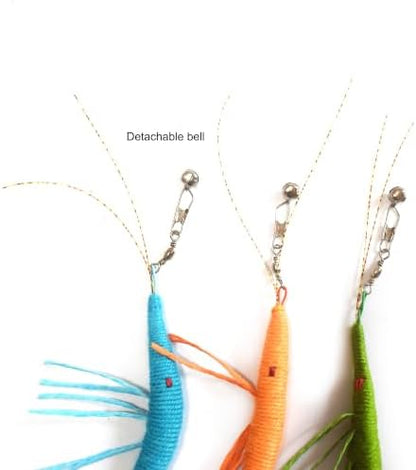 IUHKBH Shrimp Cat Toy Attachments, 3 PCS Simulation Insects Shrimp Refills Cat Toys Replacement for Indoor Cat Kitten Enrichment & Hunting - Image 4