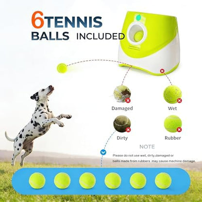 OYE Dog Ball Launcher, Automatic Balls Thrower with 6 Balls for Dog, 2 Tennis Balls Throwing Machine with 10-30 ft Throw Distance, Interactive Pet Toys for Small and Medium Dogs (Green) - Image 5