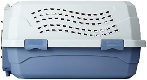 Amazon Basics 2-Door Top-Load Hard-Sided Pet Travel Carrier for Cats and Small Dogs, 19" L x 12.6" W x 10" H, Gray & Blue - Image 5