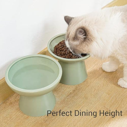 CEEFU 2-Pack Elevated Ceramic Cat Bowls Extra Wide for Food & Water - Image 4