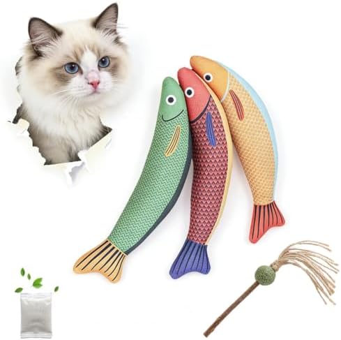 Autumn Knife Fish Cat Toy, 4 Pack Catnip Toys by Unknown